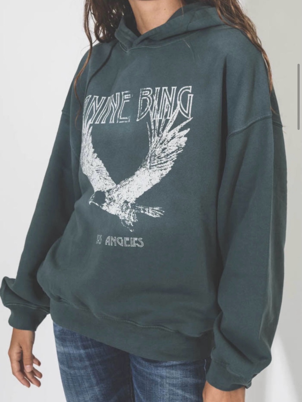 Anine Bing Ash Hoodie Eagle - Emerald Green